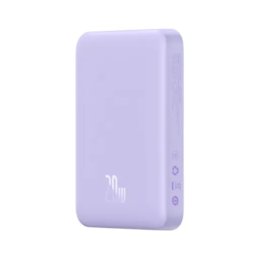 Baseus Magnetic Mini Induction Powerbank 10000mAh 20W - lila + USB-C - USB-C kábel