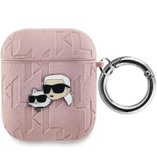 Karl Lagerfeld Monogram Karl & Choupette Head tok AirPods 1 / 2 - rózsaszín