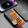 Dudao K6Pro Universal 10000mAh Power Bank beépített USB kábellel, USB Type C, Lightning fekete (K6Pro-black) - 0. kép