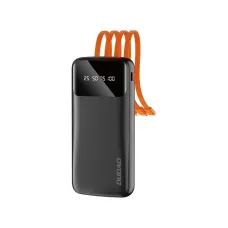 Dudao K6Pro Universal 10000mAh Power Bank beépített USB kábellel, USB Type C, Lightning fekete (K6Pro-black)