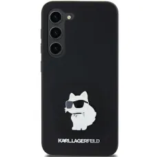 KARL LAGERFELD Original Pouch hardcase Silicone Choupette Metal Pin KLHCSA35SMHCNPK tok Samsung Galaxy A35 fekete