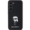 Original Pouch KARL LAGERFELD keménytok Silicone Ikonik Metal Pin KLHCS24MSMHKNPK Samsung Galaxy S24 Plus fekete tok - 1. kép