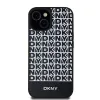 Eredeti DKNY bőrmintás mintás fém logós MagSafe kemény tok iPhone 15 fekete DKHMP15SPSOSPK - 1. kép