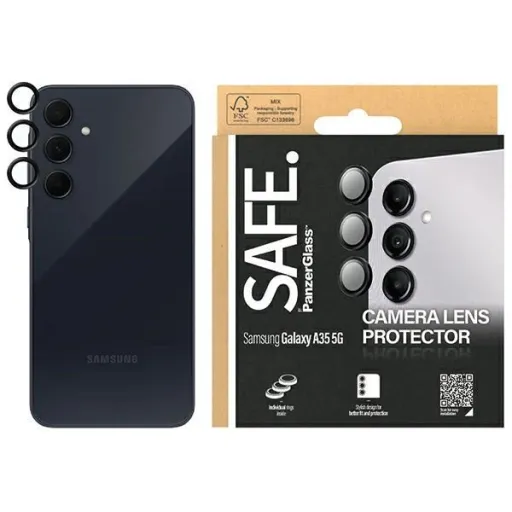 SAFE by PanzerGlass kamera védő Samsung Galaxy A35 5G - fekete kerettel üvegfólia