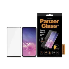 PanzerGlass Curved Super+ edzett üveg Samsung S10-hez - fekete kerettel üvegfólia