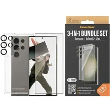 PanzerGlass Bundle 3 az 1-ben Átlátszó tok + Fólia + Kamera védő Samsung Galaxy S24 Ultra tok