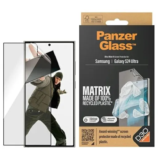 PanzerGlass Ultra-Wide Fit edzett üveg D3O®-val felhelyező készlettel Samsung Galaxy S24 Ultra üvegfólia