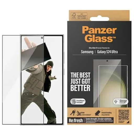 PanzerGlass Ultra-Wide Fit edzett üveg alkalmazóval Samsung Galaxy S24 Ultra üvegfólia