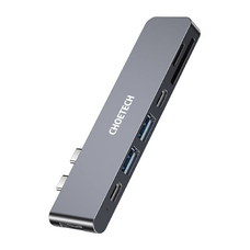 Dokkoló állomás Choetech HUB-M14 Macbook Pro-hoz, 7-in-2 USB-C, Thunderbolt 3 (ezüst)