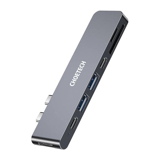 Dokkoló állomás Choetech HUB-M14 Macbook Pro-hoz, 7-in-2 USB-C, Thunderbolt 3 (ezüst)