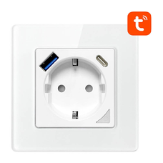 Okos WiFi Fali Aljzat Avatto N-WOT10-USB-W TUYA USB USB-C (fehér)