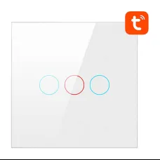 Fliptok Kapcsoló ZigBee Avatto LZTS02-EU-W3 3 út Nincs semleges TUYA (fehér)