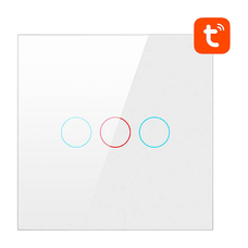 Fliptok Kapcsoló ZigBee Avatto LZTS02-EU-W3 3 út Nincs semleges TUYA (fehér)