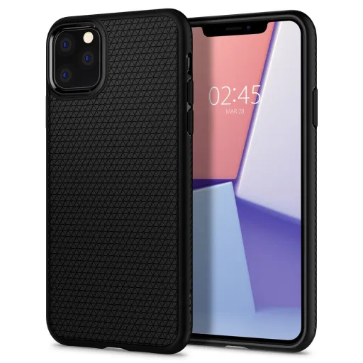 Spigen Liquid Air flexibilis TPU gél tok iPhone 11 Pro Max matt fekete Spigen Liquid Air flexibilis TPU gél tok iPhone 11 Pro Max matt fekete