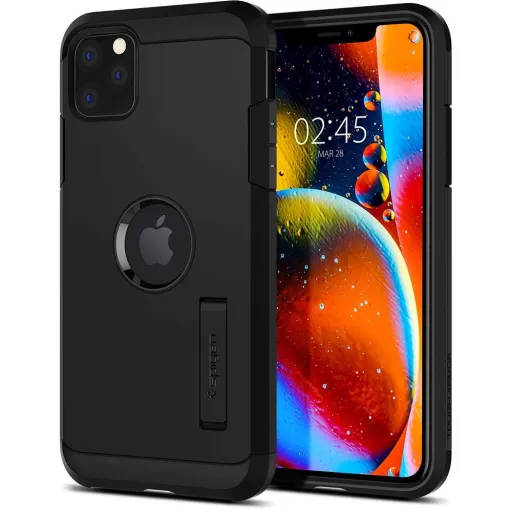 Spigen Tough Armor tok kihajtható támasszal iPhone 11 Pro Max fekete Spigen Tough Armor tok kihajtható támasszal iPhone 11 Pro Max fekete