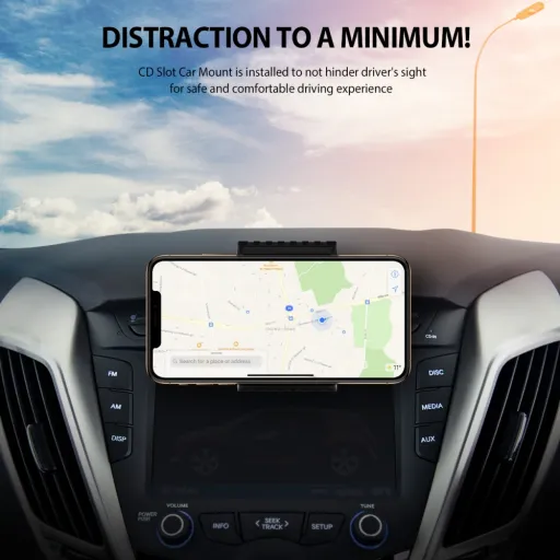 Ringke Clamp Car CD nyílásba autós telefontartó fekete színben univerzális telefon tartó