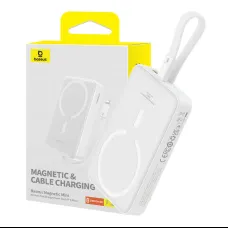 Baseus Mágneses Mini Powerbank, 10000mAh, Lightning, 20W, MagSafe (fehér)