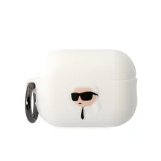 Karl Lagerfeld 3D Logó NFT Karl Head Szilikon Tok AirPods Pro 2-höz Fehér