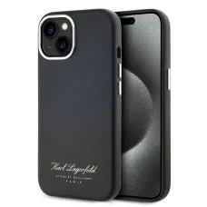 Karl Lagerfeld Grained PU Hotel RSG tok iPhone 15-höz, fekete