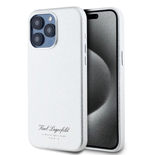 Karl Lagerfeld Grained PU Hotel RSG tok iPhone 15 Pro Max Grey