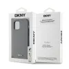 DKNY PU bőrből készült ezüst fém logós Magsafe tok iPhone 12/12 Pro szürke tok - 4. kép