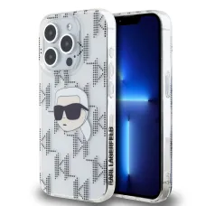 Karl Lagerfeld IML Elektroplated Karl Head tok iPhone 15 Pro-hoz átlátszó