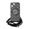  iPhone 15 Fekete Karl Lagerfeld IML Monogram Crossbody K&CH Heads MagSafe tok thumbnail