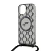 Karl Lagerfeld IML Monogram Crossbody K&CH Heads MagSafe tok iPhone 15-höz, fekete - 1. kép