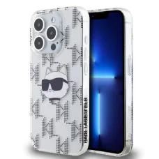 Karl Lagerfeld IML Electroplated Choupette Fej tok átlátszó iPhone 15 Pro Max-hoz