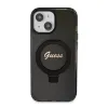 Guess IML Ring Stand Glitter MagSafe tok iPhone 15 Fekete - 1. kép