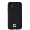 DKNY PU Bőr Ismétlődő Minta Logó Stacked MagSafe iPhone 11 tok fekete - 0. kép