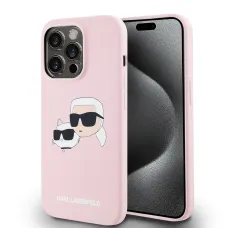 Karl Lagerfeld Liquid Silicone Double Heads MagSafe tok iPhone 14 Pro Max Pink