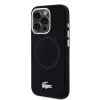 Lacoste Liquid Silicone Microfiber Silver Croc Logo MagSafe tok iPhone 15 Pro-hoz Fekete - 0. kép