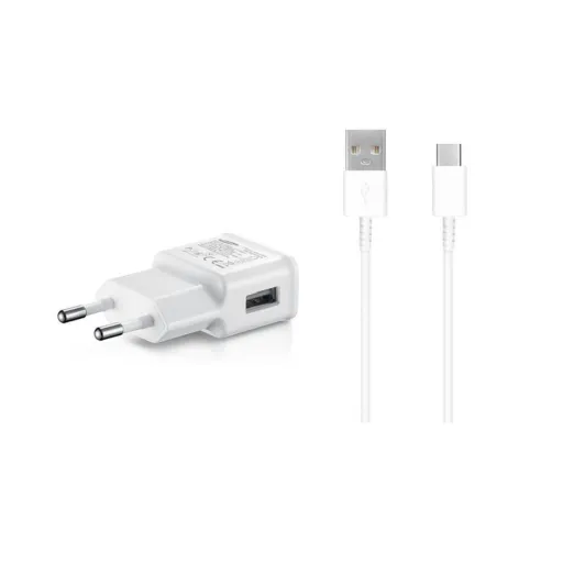 EP-TA200EWE + EP-DG970BWE Samsung 15W Utazó Töltő + USB-C Adatkábel Fehér (OOB Bulk)