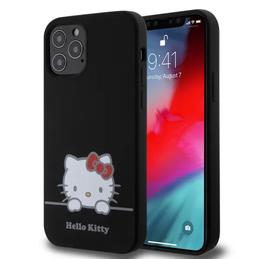 Hello Kitty Liquid Silicone Daydreaming Logo tok iPhone 12/12 Pro fekete