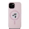 Karl Lagerfeld Liquid Silicone Karl and Choupette MagSafe tok iPhone 15 Pink - 0. kép