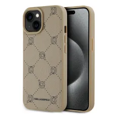 Karl Lagerfeld PU Karl Heads Pattern MagSafe tok iPhone 15 Beige