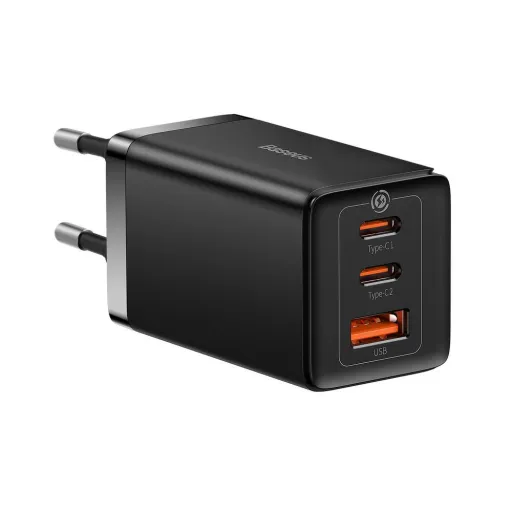 Baseus CCGP120201 GaN5 Pro Gyors Töltő USB-A + 2x USB-C 65W Fekete