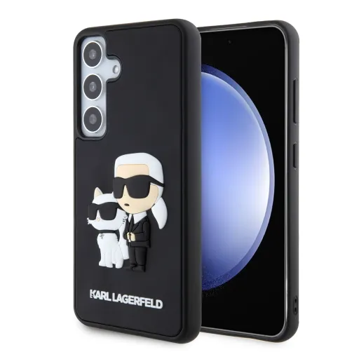 Karl Lagerfeld 3D Rubber Karl and Choupette tok Samsung Galaxy S24 Black