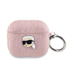 Karl Lagerfeld PU Dombornyomott Karl Fej Tok AirPods 3 Pink