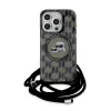 iPhone 15 Pro fekete Karl Lagerfeld IML Monogram Crossbody K&CH Heads MagSafe tok thumbnail