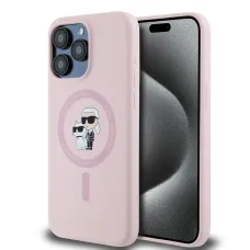 Karl Lagerfeld Liquid Silicone Karl and Choupette MagSafe tok iPhone 14 Pro Max Pink