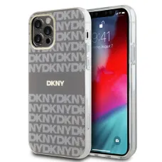 DKNY PC/TPU Repeat Pattern Tonal Stripe Magsafe tok iPhone 12/12 Pro Beige