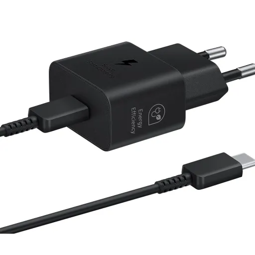 EP-T2510XBE Samsung USB-C 25W Utazó Töltő + USB-C Adatkábel Fekete