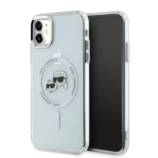 Karl Lagerfeld IML K&CH Fejek Fémkeretes MagSafe tok iPhone 11 Átlátszó