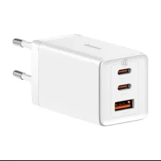 Baseus CCGP120202 GaN5 Pro Gyorstöltő USB-A + 2x USB-C 65W Fehér