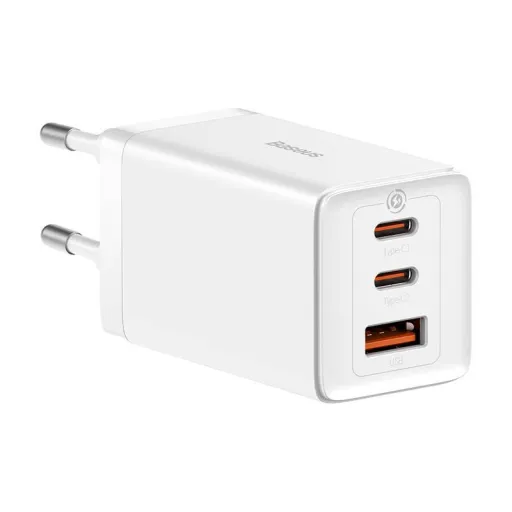 Baseus CCGP120202 GaN5 Pro Gyorstöltő USB-A + 2x USB-C 65W Fehér