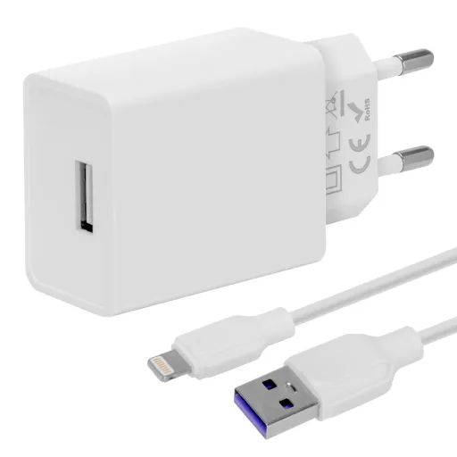 OBAL:ME fali töltő USB-A 10W + USB-A/Lightning Kábel 1m Fehér