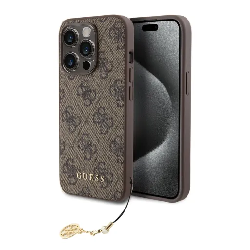 Guess 4G Charm tok iPhone 15 Pro Tone on Tone Barna tok Guess 4G Charm tok iPhone 15 Pro Tone on Tone Barna tok