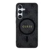 Guess PU Bőr 4G Színes Gyűrű MagSafe Samsung Galaxy S24+ tok Fekete - 1. kép